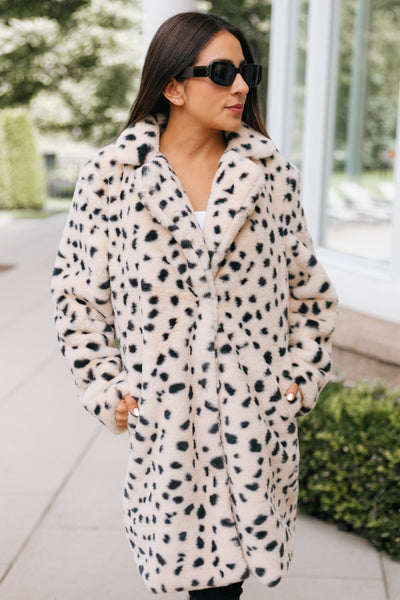 Leopard Print Faux Fur Jacket