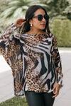 Multi Animal Zebra Italian Sweater