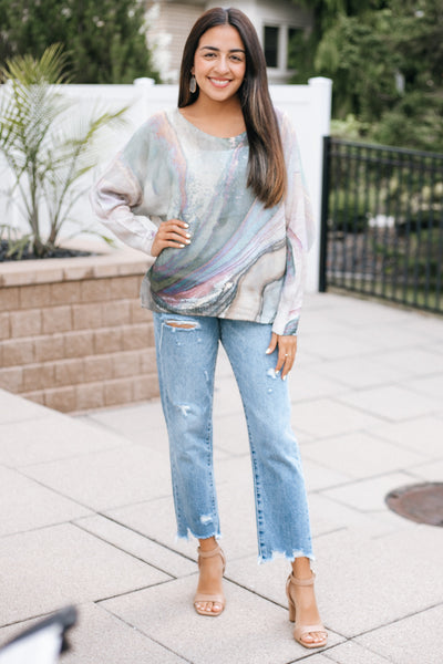 Tie Dye Print Italian Sweater