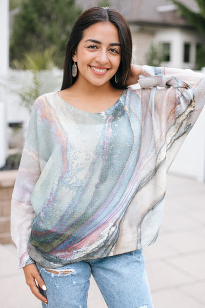 Tie Dye Print Italian Sweater