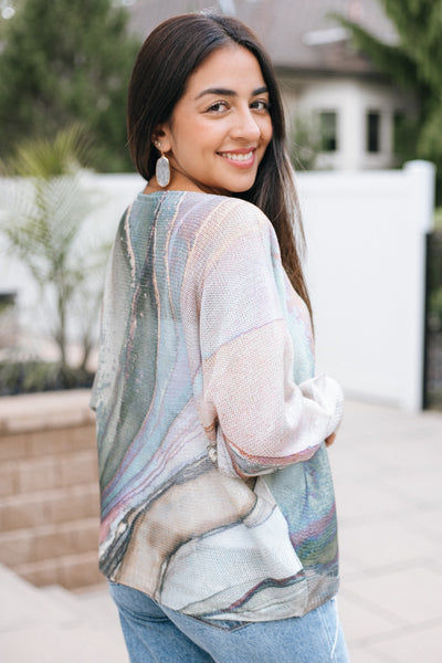 Tie Dye Print Italian Sweater