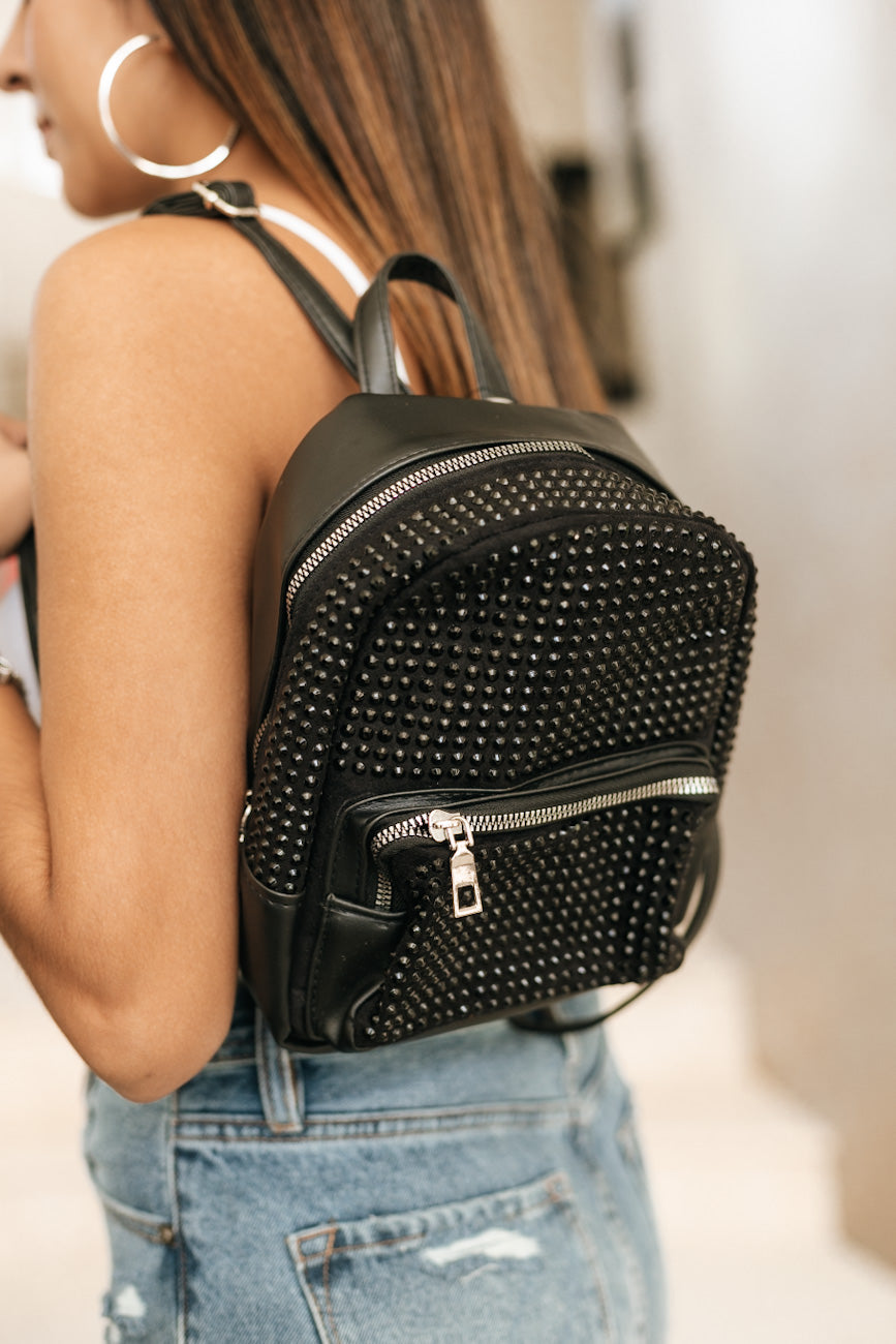 Mini Backpack with Rhinestones