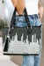 Square Mirror City Scape Design Purse