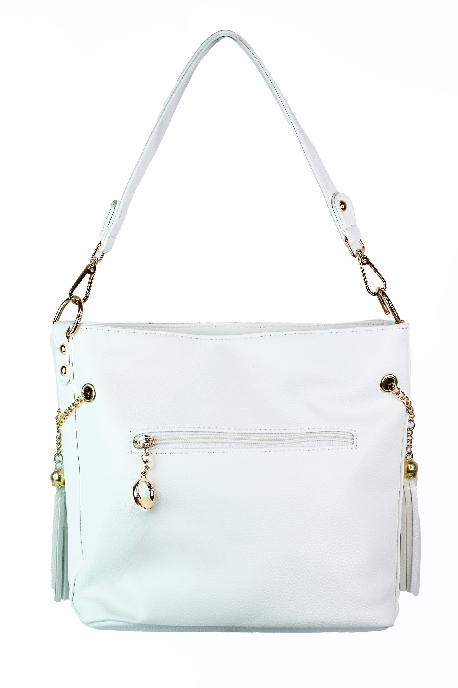 Diamond Front Rhinestone Purse w/ Side Chains & Tassels