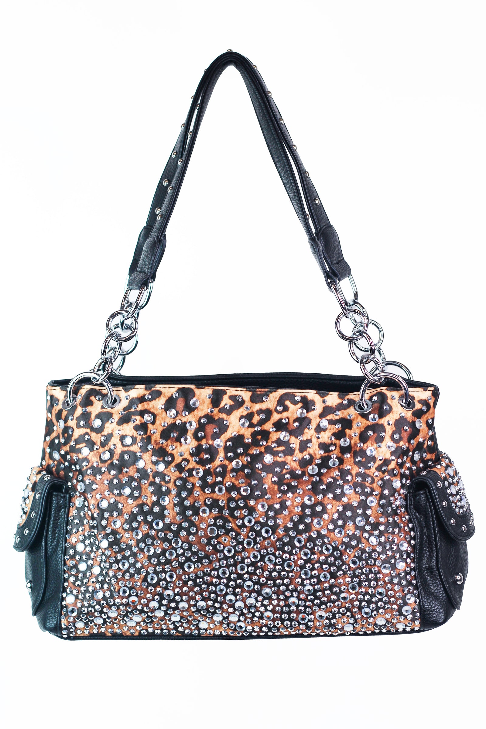 Ombre Rhinestone Handbag w/ Side Pockets