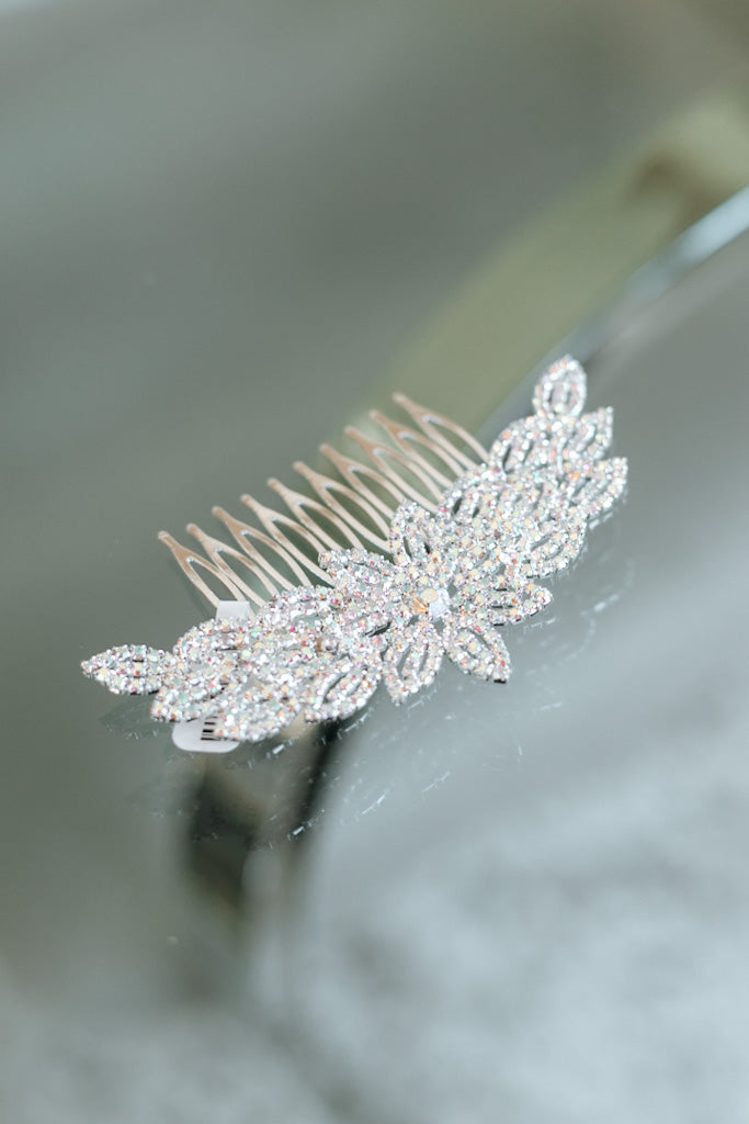 Middle Comb Single Middle Flower Hair Comb - Glitz & Ears Boutique