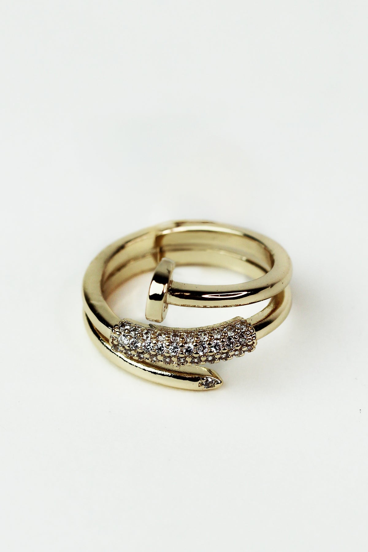 Pave Accented Nail Ring