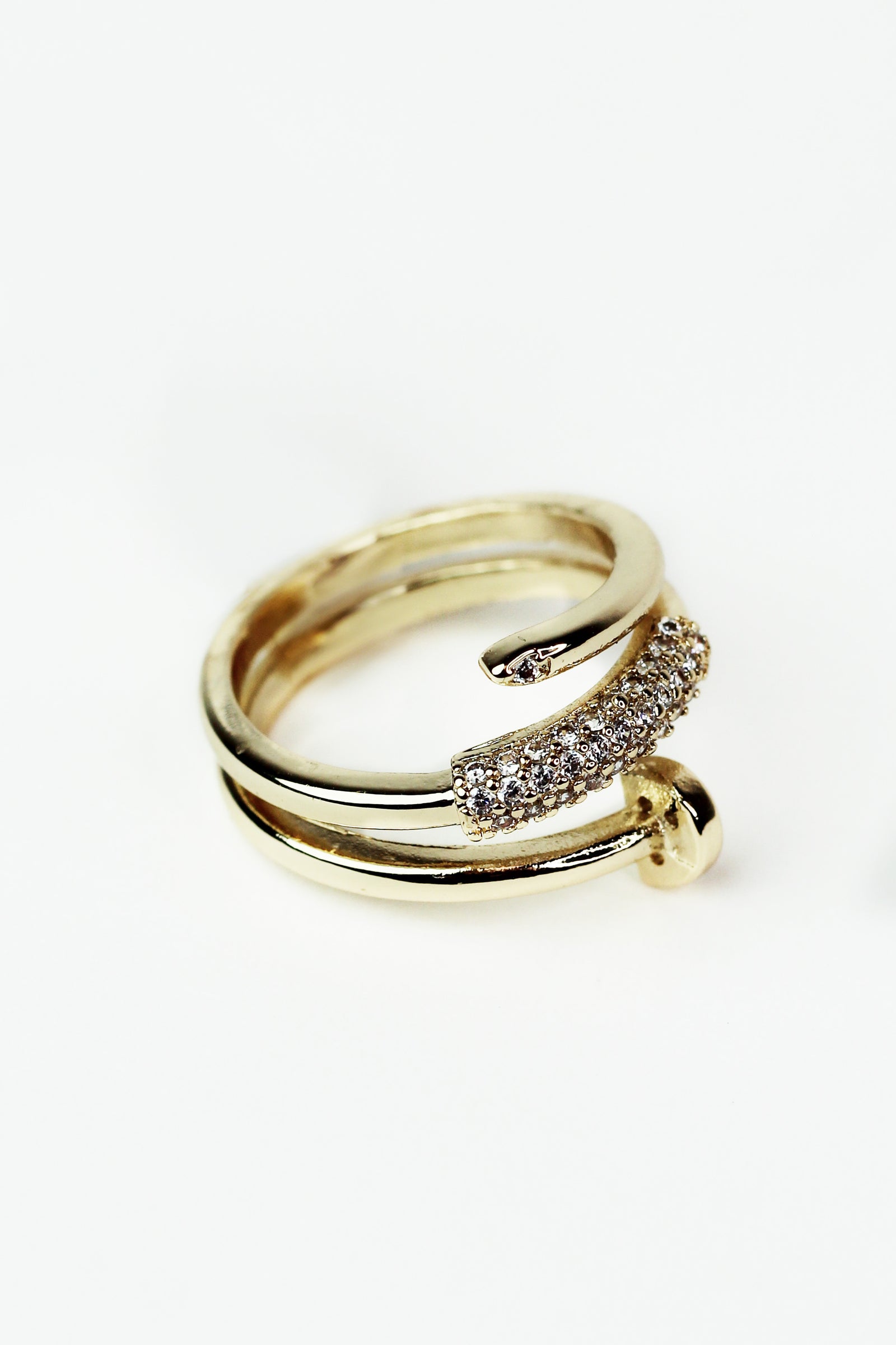 Pave Accented Nail Ring