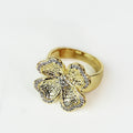 4 Leaf Clover Ring w/ Pave Trim