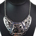 3 Part Metal Filigree Statement Necklace