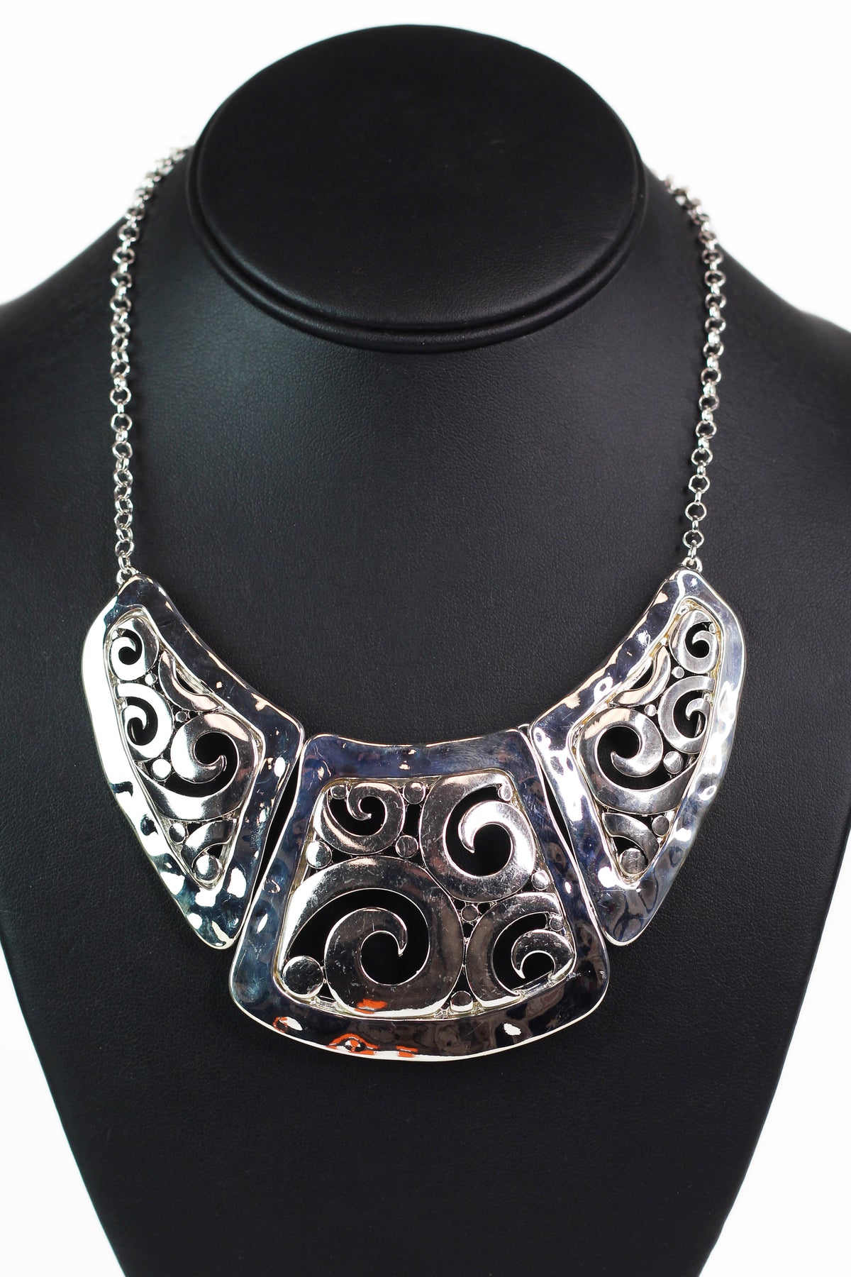 3 Part Metal Filigree Statement Necklace