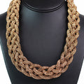 Braided Rhinestone Necklace