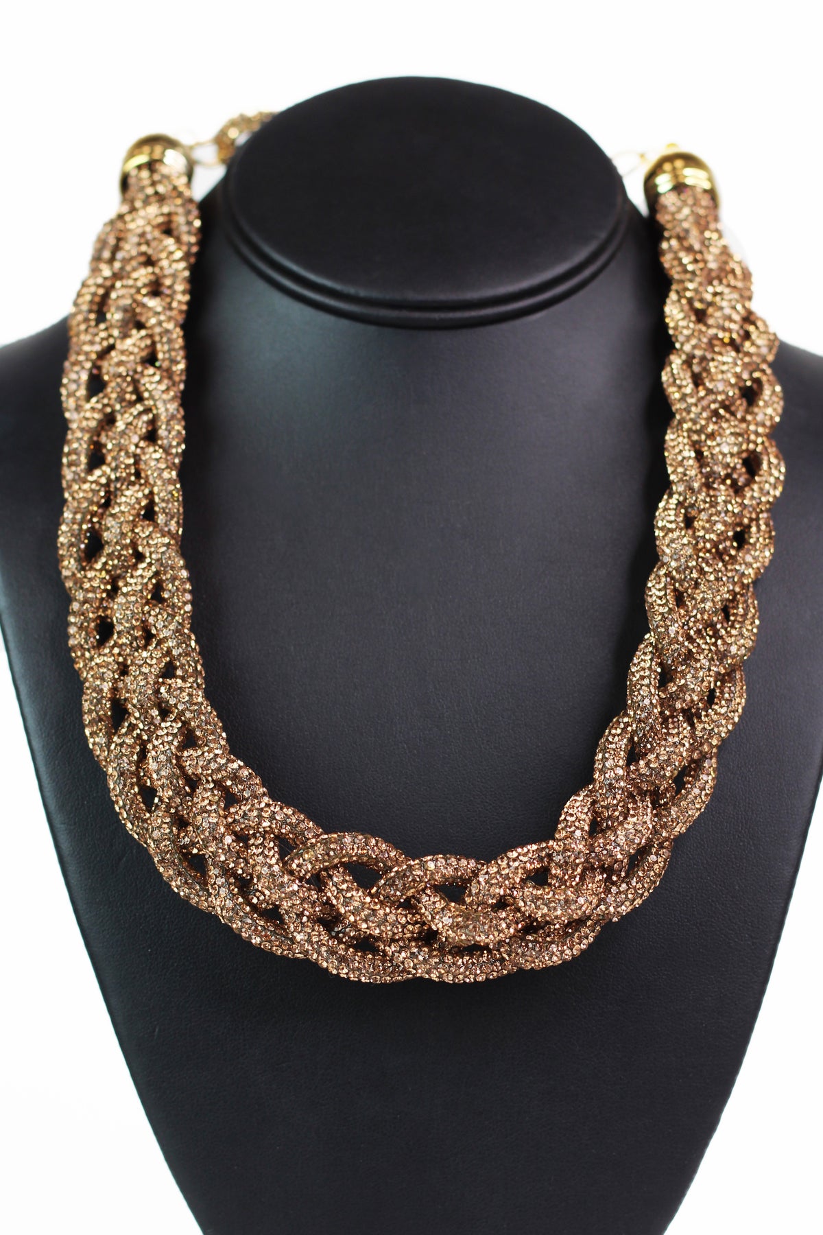 Braided Rhinestone Necklace
