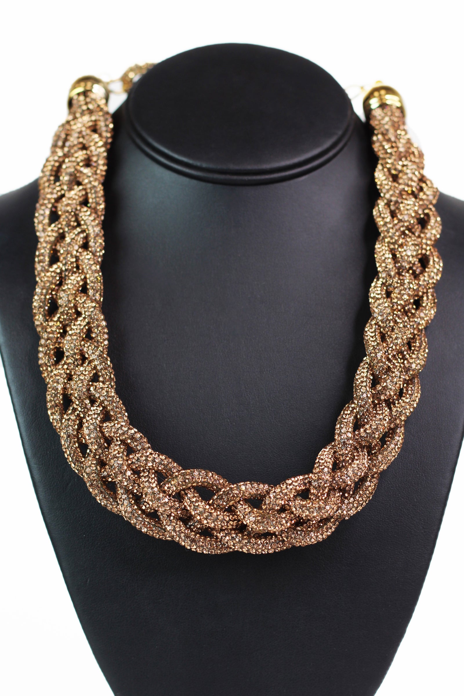 Braided Rhinestone Necklace