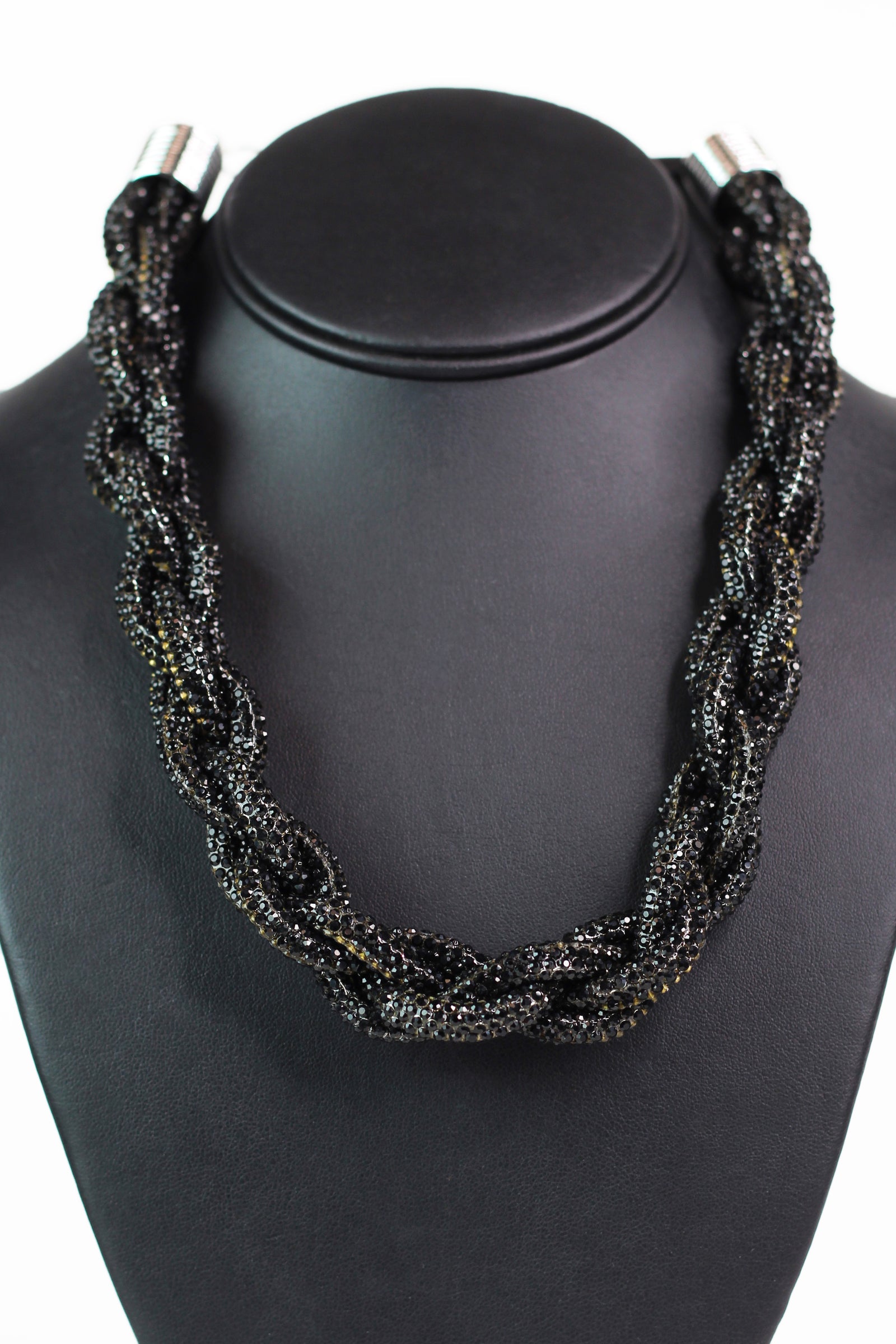Braided Rhinestone Necklace