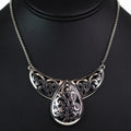Filigree Single Teardrop Necklace