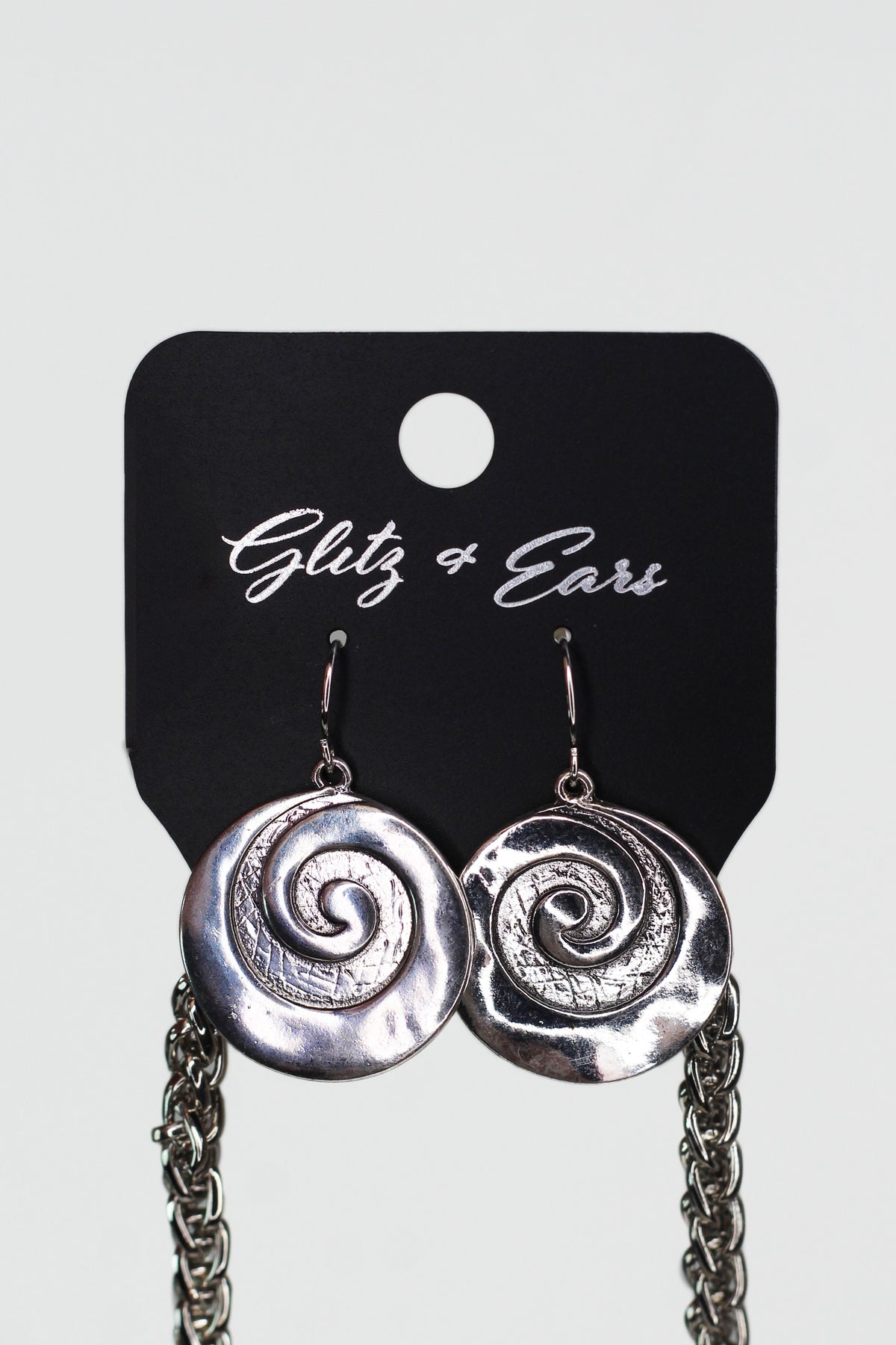Circle Motif With Glitter Swirl Necklace