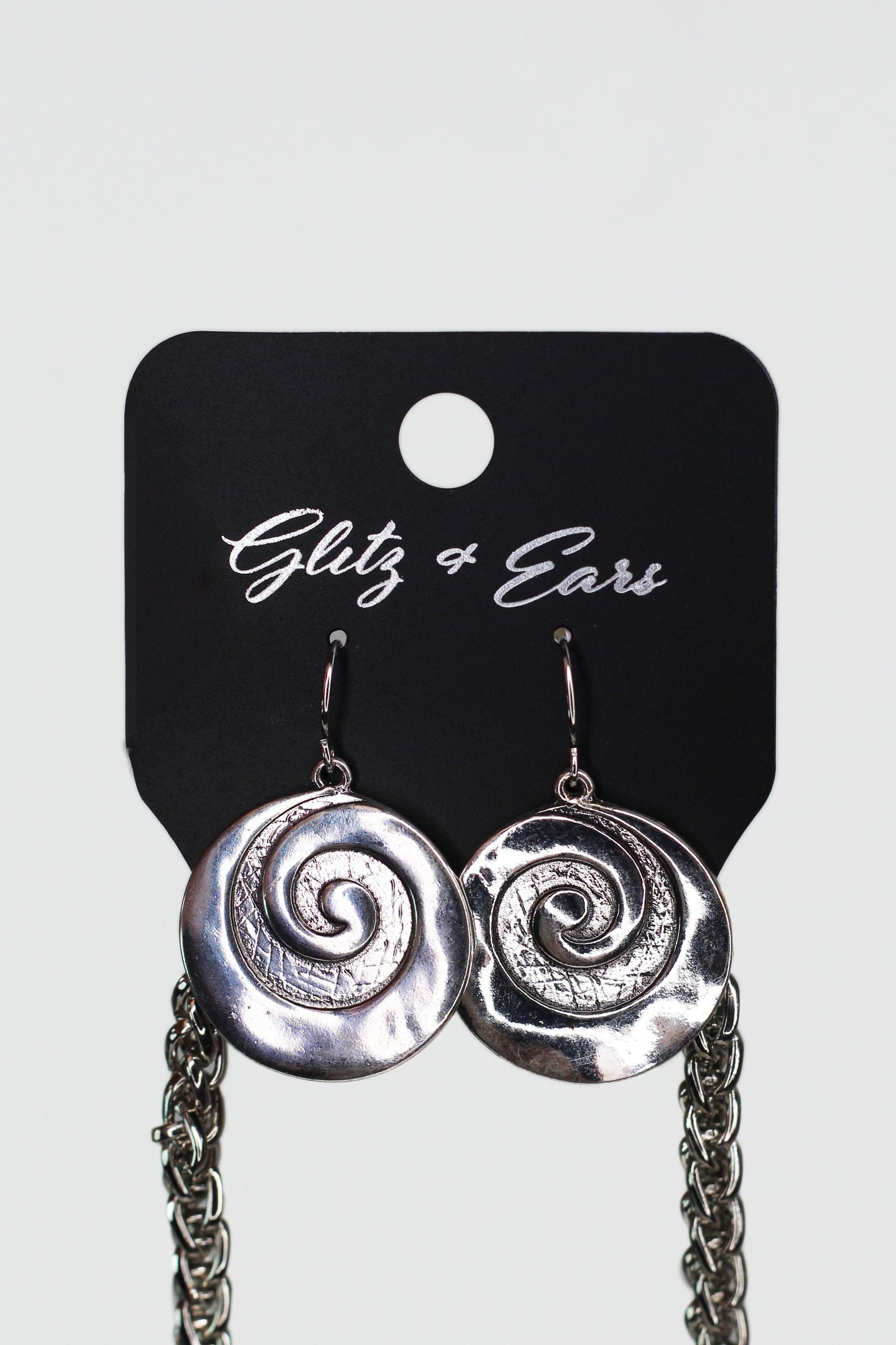 Circle Motif With Glitter Swirl Necklace