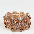 Pave Trimmed Double Teardrop Stretch Bracelet