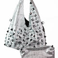 Metallic Shoulder Bag w/ Chunky Rhinestones & Studs