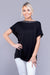 Short Sleeved Boat Neck Top w/ Rhinestone Neck & Shoulders