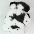 Cow Print Faux Fur Fingerless Gloves