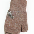 Fingerless Gloves w/ Scattered Rhinestones & Pearl Cluster