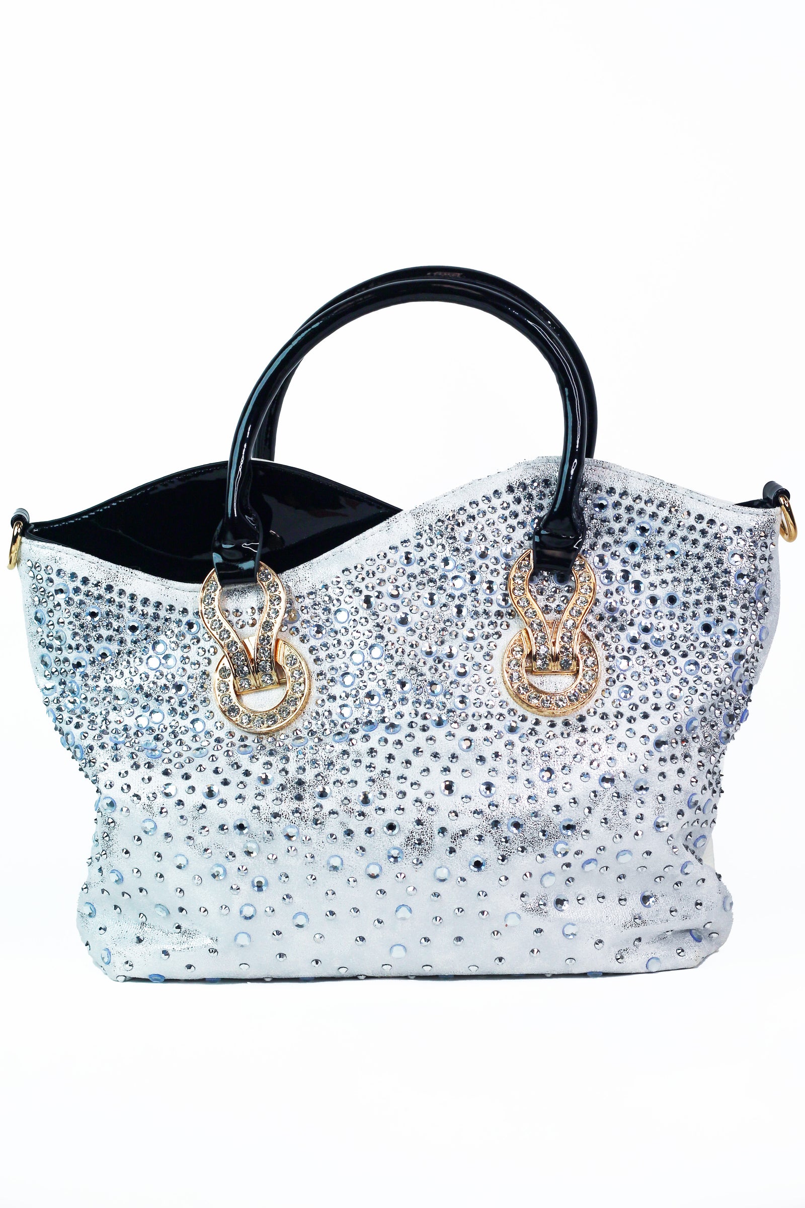 Purse w/ Ombre Rhinestones and Patent Leather Accents