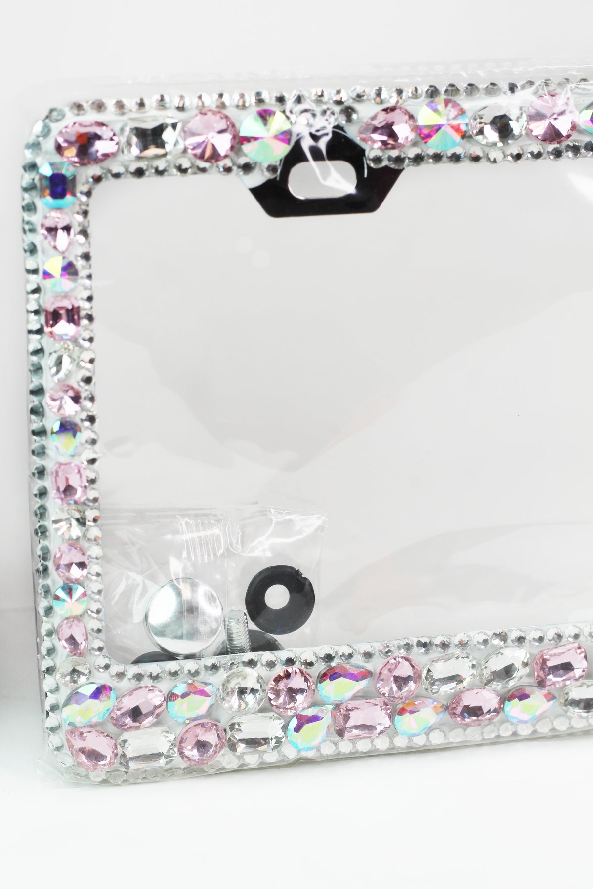 Chunky Rhinestone License Plate Holder