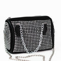 Small All Rhinestone Duffel Chain Crossbody Bag