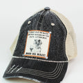 Photo & Quote Distressed Trucker Cap w/ Stone Accents