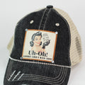Photo & Quote Distressed Trucker Cap w/ Stone Accents