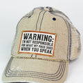 Photo & Quote Distressed Trucker Cap w/ Stone Accents