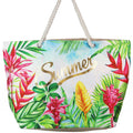 Large Tropical Print Summer Beach Tote