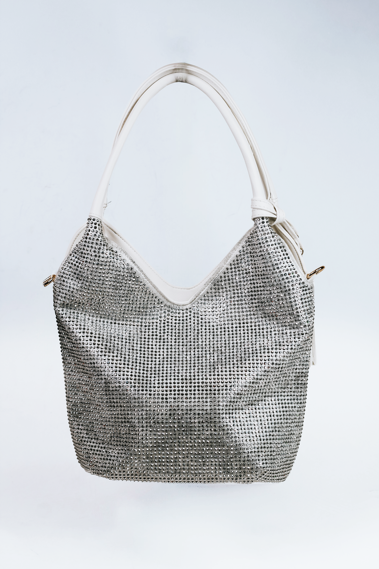 Rhinestone Front V Top Purse w/ Tassels