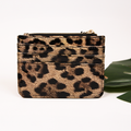 Zippered Leopard Print Cardholder w/ Tassel