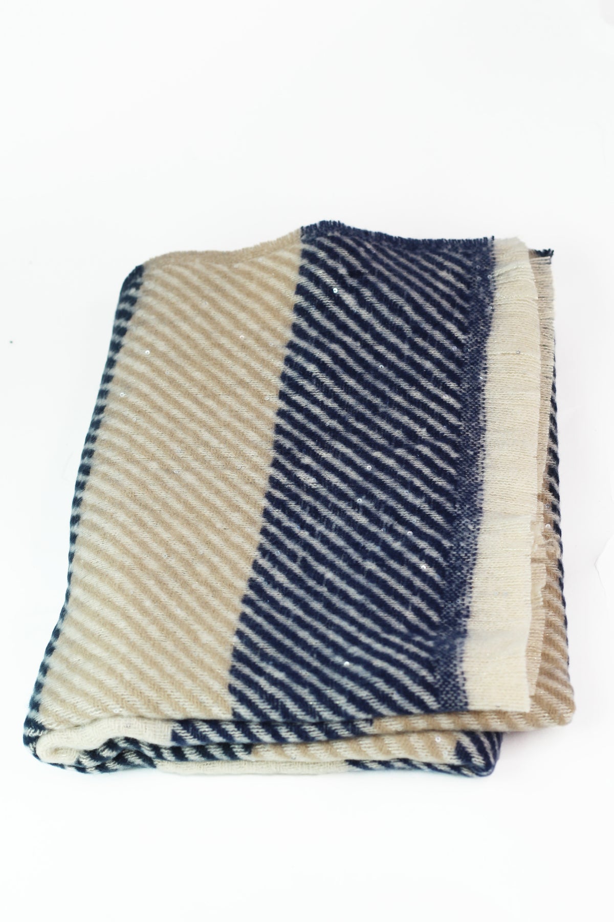 Soft Woven Stripes & Sequins Scarf