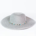 Sun Hat w/ Wide Brim & Sea Shell Trim Band
