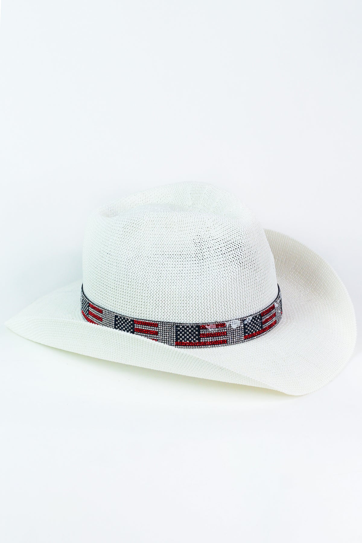 Cowboy Hat w/ Patriotic American Flag Trim Band