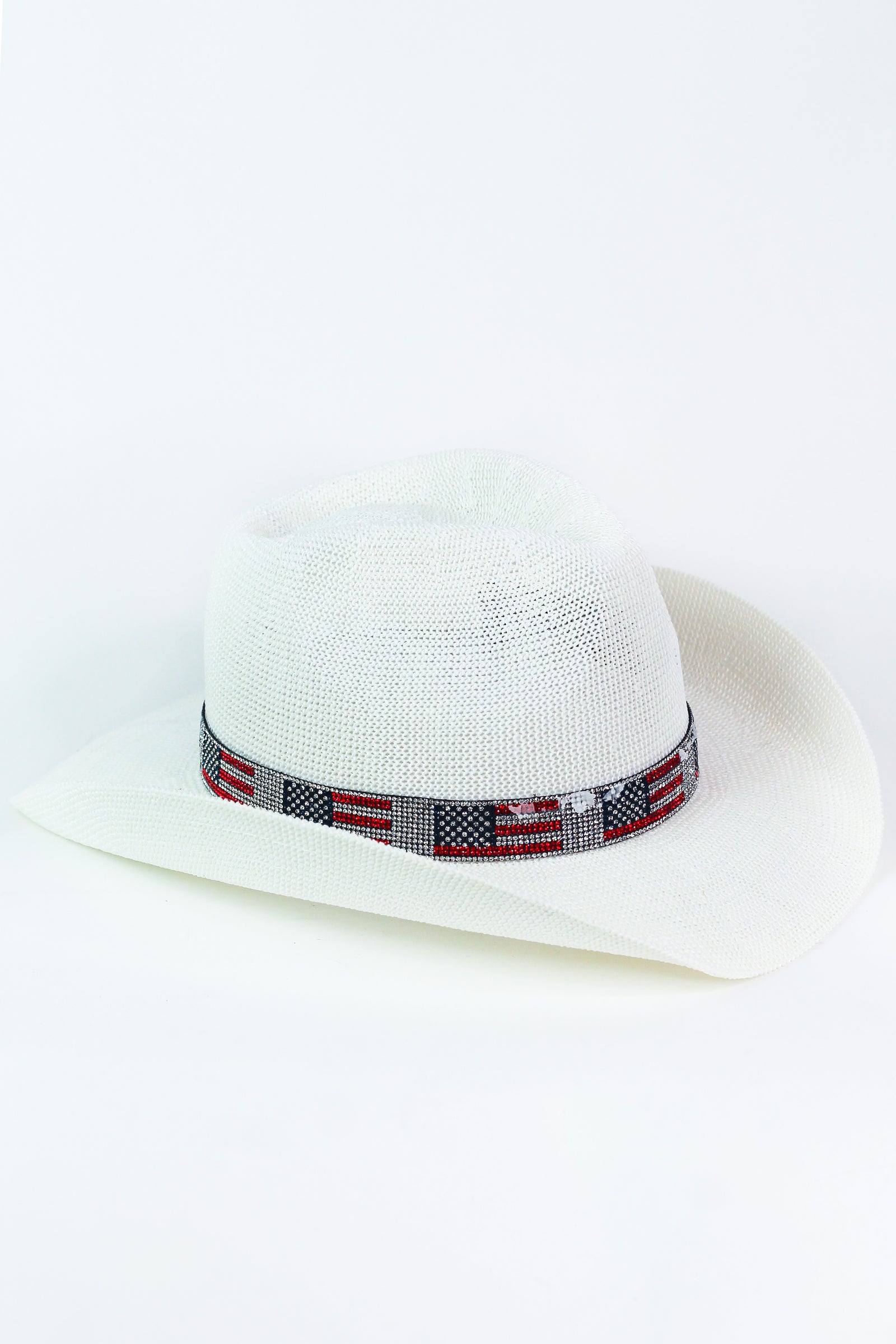 Cowboy Hat w/ Patriotic American Flag Trim Band