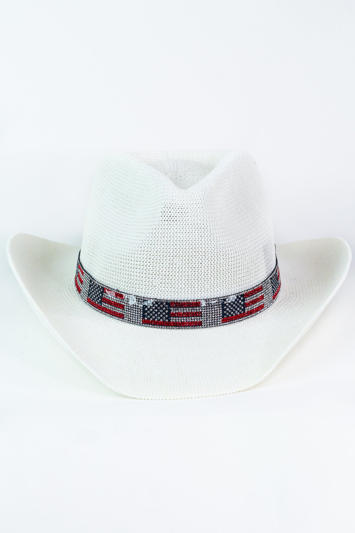 Cowboy Hat w/ Patriotic American Flag Trim Band
