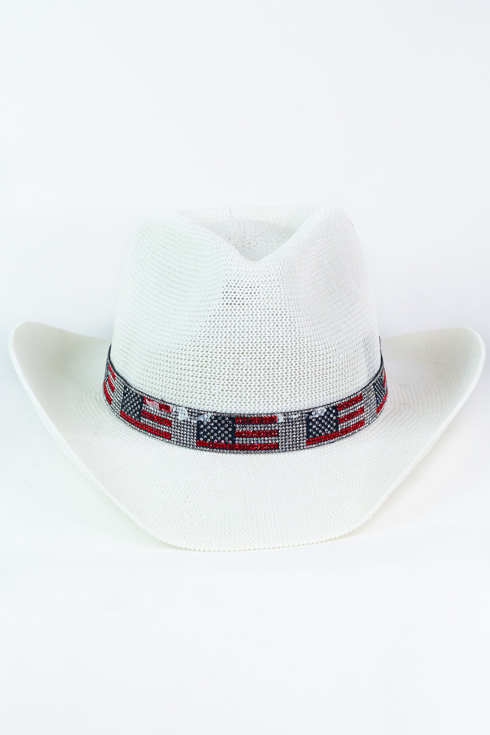 Cowboy Hat w/ Patriotic American Flag Trim Band