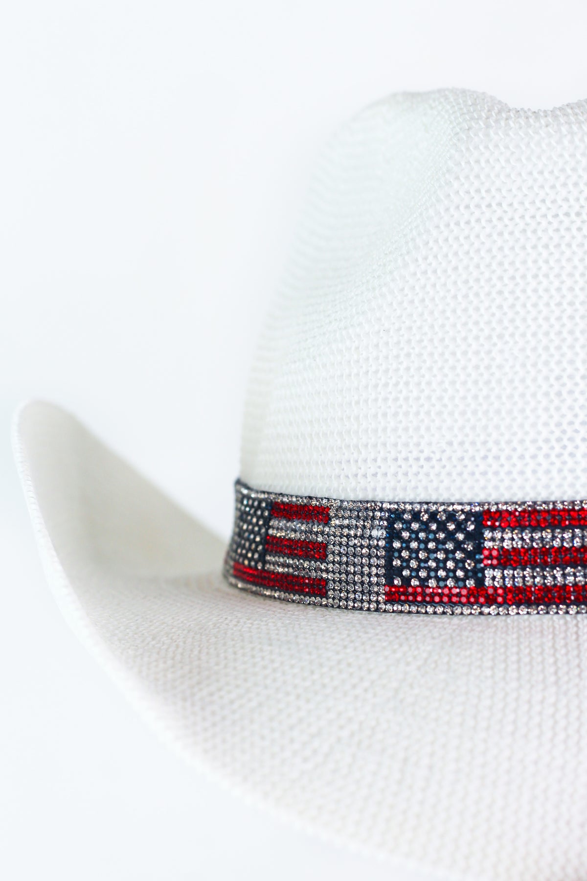 Cowboy Hat w/ Patriotic American Flag Trim Band