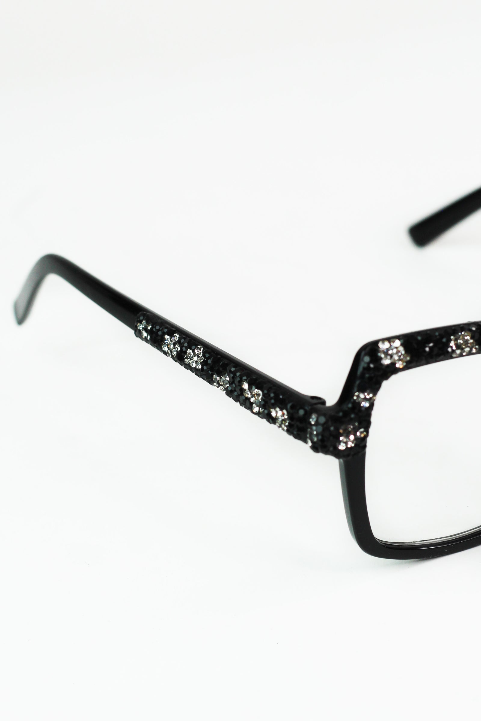 Half Rhinestone Large Frame Readers