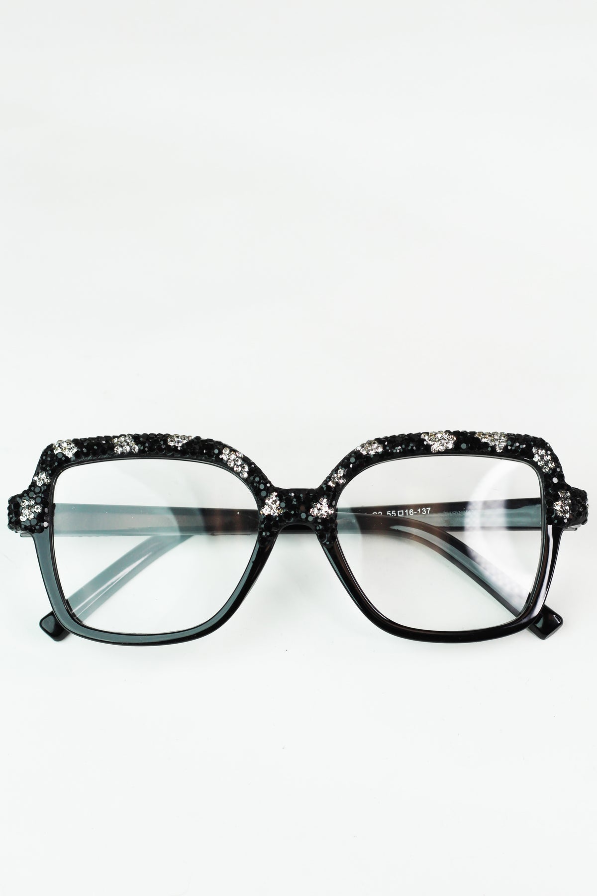 Half Rhinestone Large Frame Readers