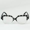 Half Rhinestone Large Frame Readers