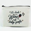 Photo & Quote Canvas Zip Pouch w/ Stone Accents