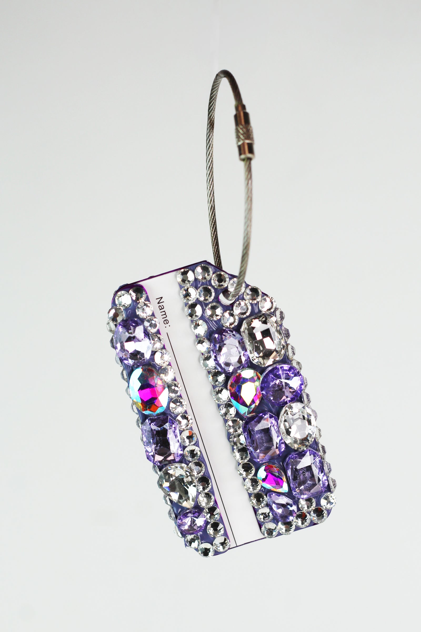 Chunky Rhinestone & Corded Wire Luggage Tag
