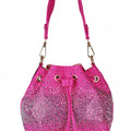 Canvas Drawstring Purse w/ Ombre Rhinestone Front