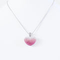 Faded Rhinestone Puff Heart Necklace